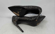 Load image into Gallery viewer, White D Womens Black Silver Glitter Slip-On Pointed Toe Pump Heels Size EUR 39
