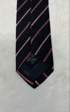Load image into Gallery viewer, Sartori Mens Black Striped Silk Adjustable Pointed Tie One Size

