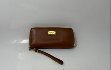 Load image into Gallery viewer, Michael Kors Womens Brown Leather Inner Pocket Card Holder Wristlet Wallet
