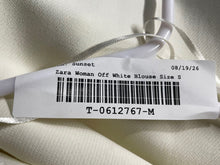 Load image into Gallery viewer, Zara Womens Off White Long Sleeve V-Neck Cropped Casual Jacket Size Small
