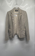 Load image into Gallery viewer, Zara Womens Gray Long Sleeve Notched Lapel Patch Pockets Two-Button Blazer Sz M
