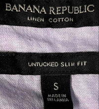 Load image into Gallery viewer, Banana Republic Mens Purple Cotton Untucked Slim Fit Button-Up Shirt Size S
