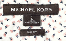 Load image into Gallery viewer, Michael Kors Mens White Floral Print Slim Fit Button-Up Shirt Size Large
