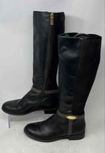 Load image into Gallery viewer, Michael Kors Womens Finley Black Brown Leather Tall Riding Boots Size 7.5M
