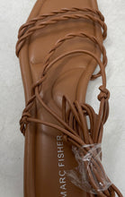 Load image into Gallery viewer, Marc Fisher Womens Lakita Brown Open Toe Flat Heel Strappy Sandals Size 7M
