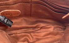 Load image into Gallery viewer, Authentic Fossil Womens Brown Leather Outer Pockets Zip Top Lined Crossbody Bag
