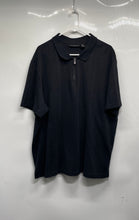Load image into Gallery viewer, Christian Lacroix Mens Black Short Sleeve Ribbed 1/4 Zip Polo Shirt Size XXL
