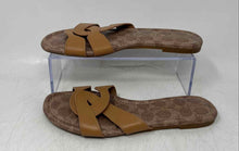 Load image into Gallery viewer, Coach Womens Brown Signature Print Slip-On Flat Slide Sandals Size 5.5
