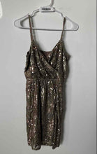 Load image into Gallery viewer, Express Womens Green Sequin V-Neckline Sleeveless Mini Dress Size S/P
