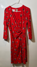 Load image into Gallery viewer, Anne Klein Womens Red Cherry Print 3/4 Sleeve Knee Length Wrap Dress Size M
