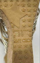Load image into Gallery viewer, Authentic Jimmy Choo Womens Beige Wedge Platform Sandals Size EUR 38 Stained

