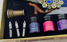 Load image into Gallery viewer, Harry Potter Steampunk Ink Bottles Nibs &amp; Feather Quill Pen Calligraphy Set
