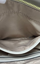 Load image into Gallery viewer, Nine West Womens Beige Monogram Leather Inner Pocket Double Handle Satchel Bag
