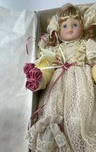 Load image into Gallery viewer, Dynasty Doll Collection Blonde Hair Blue Eyes Bride Porcelain Doll With Tag
