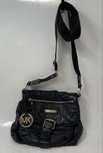 Load image into Gallery viewer, Michael Kors Womens Black Leather Charm Inner Pocket Crossbody Handbag
