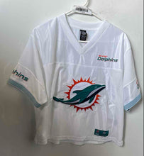 Load image into Gallery viewer, NFL Womens White Blue Miami Dolphins Short Sleeve Football Jersey Size XL
