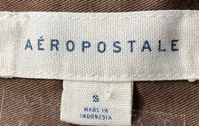 Load image into Gallery viewer, Aeropostale Mens Brown Cotton Long Sleeve Hooded Button-Up Shirt Size Small

