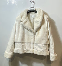 Load image into Gallery viewer, Nine West Womens White Long Sleeve Fur Trim Full-Zip Motorcycle Jacket Size XXL
