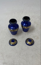 Load image into Gallery viewer, Pair Of Reminiscent Of Trupoint Memorials Blue Mini Souvenir Human Ashes Urns
