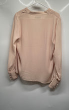 Load image into Gallery viewer, Tahari Womens Peach Long Sleeve V-Neck Regular Fit Pullover Blouse Top Size S
