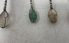 Load image into Gallery viewer, Lot Of 6 Pcs Silver-Tone Polished Stone Twisted Wire Mini Spoons With Box
