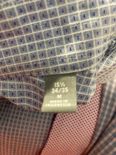 Load image into Gallery viewer, Michael Kors Mens Blue White Long Sleeve Printed Dress Shirt Size Medium
