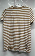 Load image into Gallery viewer, Michael Kors Womens White Khaki Striped Short Sleeve Crew Neck T-Shirt Size S

