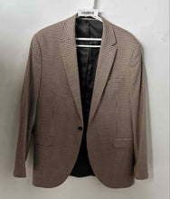 Load image into Gallery viewer, Topman Mens Brown And Beige Houndstooth Long Sleeve One-Button Blazer Size 44R
