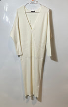 Load image into Gallery viewer, Banana Republic Womens White Knitted V-Neck Long Sleeve Sweater Dress Size M
