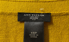 Load image into Gallery viewer, Ann Taylor Womens Yellow Knitted 3/4 Sleeve Button Front Cardigan Sweater Sz XS

