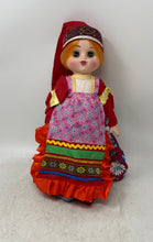 Load image into Gallery viewer, Red Headscarf Green Eyes Fashion Doll Collectible With A Colorful Floral Dress
