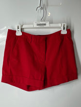 Load image into Gallery viewer, Forever 21 Womens Red Flat Front Slash Pocket Mid Rise Chino Shorts Size M
