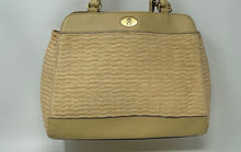 Load image into Gallery viewer, Etienne Aigner Womens Beige Cream Straw Inner Pockets Top Handle Handbag
