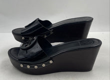 Load image into Gallery viewer, Authentic Tory Burch Womens Patti Black Wedge Platform Sandals Size 8.5M Damaged
