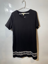 Load image into Gallery viewer, Michael Kors Womens Black Logo Tape Hem Short Sleeve T-Shirt Dress Size XL
