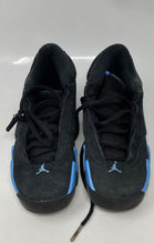Load image into Gallery viewer, Authentic Nike Boys Air Jordan 14 Retro 487524 Black Blue Sneakers Shoes Sz 3.5Y
