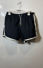 Load image into Gallery viewer, Hugo Boss Womens Black White Elastic Waist Drawstring Swim Shorts Size Medium
