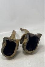 Load image into Gallery viewer, Set Of 2 Pcs Gold-Tone Solid Brass Decorative Elephant Trunk Up Figurines
