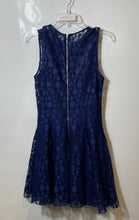 Load image into Gallery viewer, Armani Exchange Womens Blue Lace Sleeveless Crew Neck Fit &amp; Flare Dress Size 6
