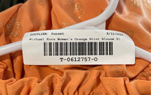 Load image into Gallery viewer, Michael Kors Womens Orange Paisley Print Sleeveless Ruffle Trim Blouse Top Sz M
