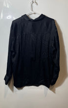 Load image into Gallery viewer, Zara Womens Black Satin Long Sleeve Collared Hi-Low Hem Button-Up Shirt Size XL
