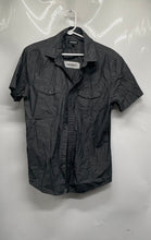 Load image into Gallery viewer, Express Mens Gray Cotton Short Sleeve Collared Slim-Fit Dress Shirt Sz M 15-15.5
