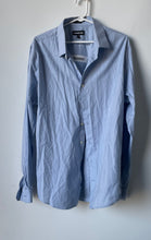 Load image into Gallery viewer, Express 1MX Mens Blue Long Sleeve Stretch Extra Slim Quick Dry Dress Shirt Sz XL
