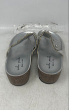Load image into Gallery viewer, Mila Paoli Womens Silver Embellished Slip-On Wedge Heel Thong Sandal Size 7
