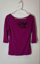 Load image into Gallery viewer, Ann Taylor Loft Womens Purple Cotton 3/4 Sleeve Pullover Blouse Top Size XS
