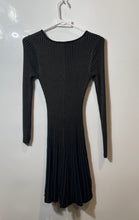 Load image into Gallery viewer, Express Womens Green Black Striped Long Sleeve Pullover Sweater Dress Size XS
