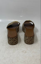 Load image into Gallery viewer, Michael Kors Womens Sadler Brown Beige Slip-On Wedge Slide Sandals Size 5
