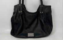 Load image into Gallery viewer, Nine West Womens Black Faux Leather Braided Handles Inner Pocket Satchel Handbag
