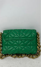 Load image into Gallery viewer, Zara Womens Green Leather Quilted Chain Strap Mini Clutch Purse
