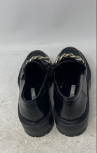 Load image into Gallery viewer, Zara Womens Black Patent Leather Round Toe Chain Strap Loafer Shoes Size EU 38

